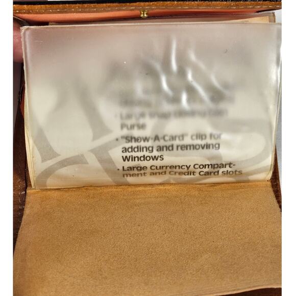 PRINCESS GARDNER VINTAGE WOMENS BROWN TOPGRAIN LEATHER BIFOLD COIN PURSE WALLET - Picture 9 of 11